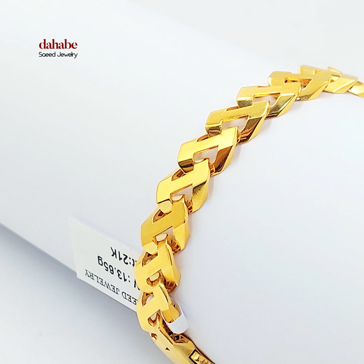 21K اسوارة جنزير-مجوهرات الشيخ سعيد-Saeed Jewelry 
