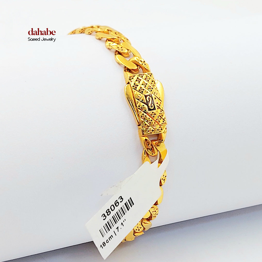 21K اسوارة جنزير-مجوهرات الشيخ سعيد-Saeed Jewelry 