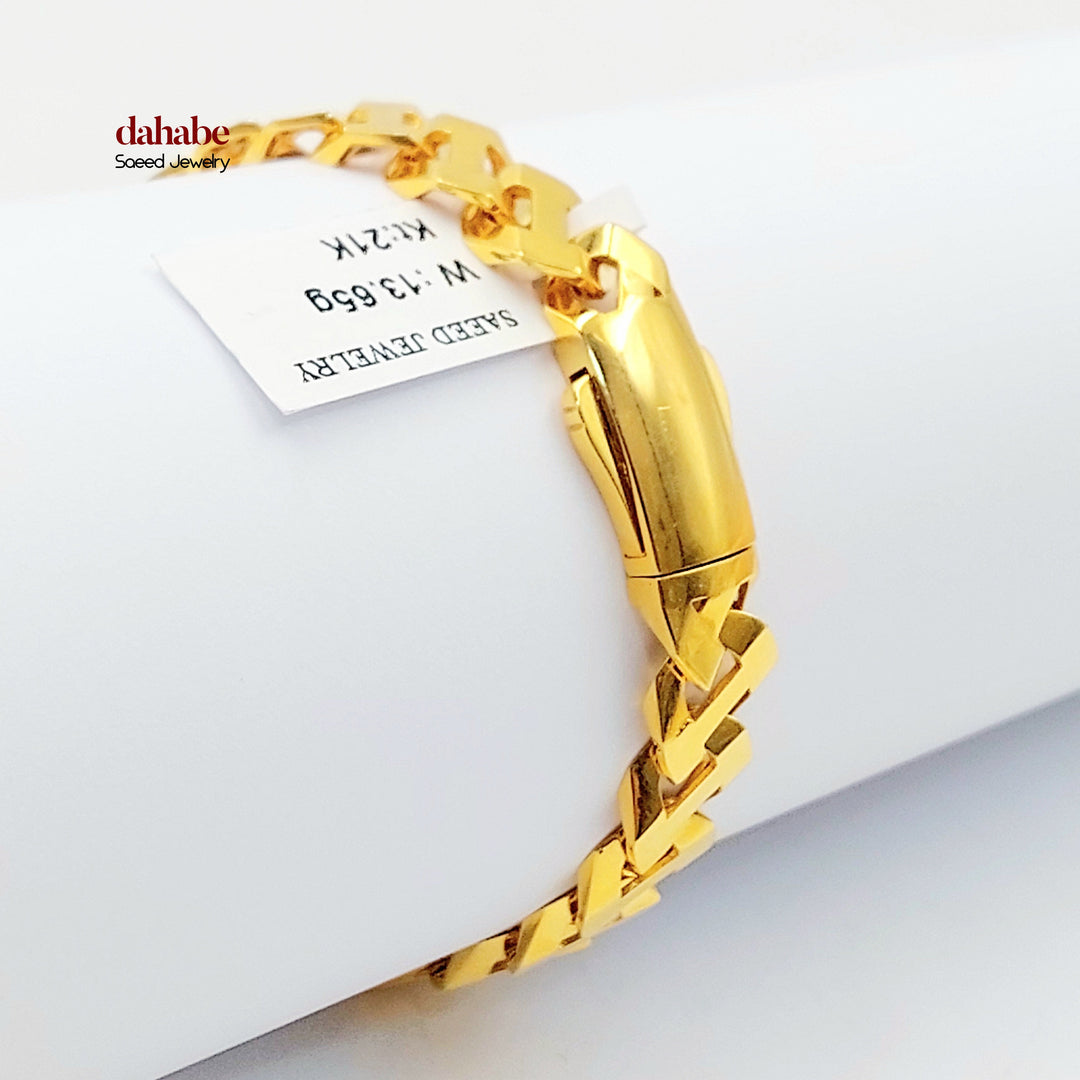 21K اسوارة جنزير-مجوهرات الشيخ سعيد-Saeed Jewelry 