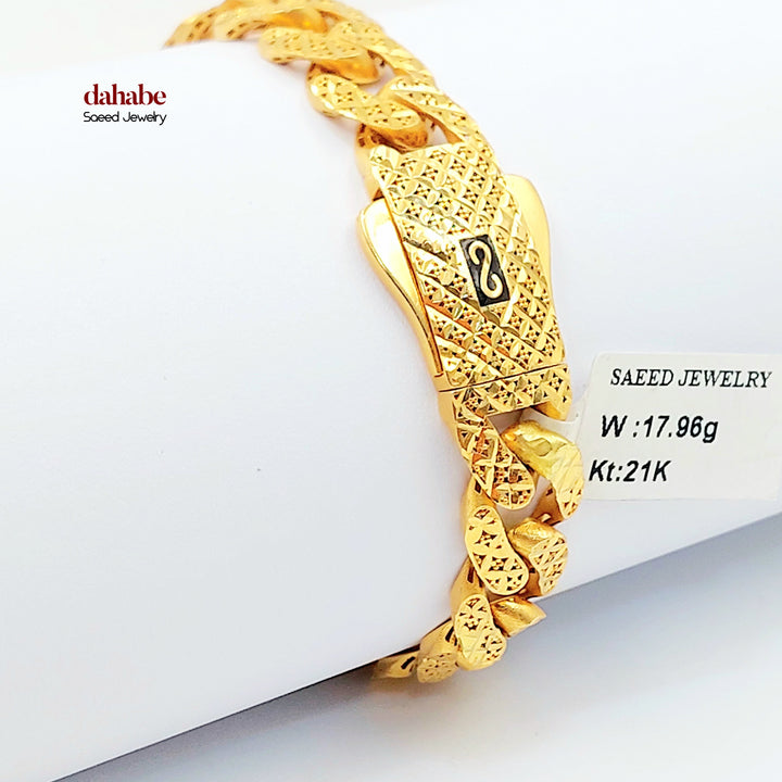 21K اسوارة جنزير-مجوهرات الشيخ سعيد-Saeed Jewelry 