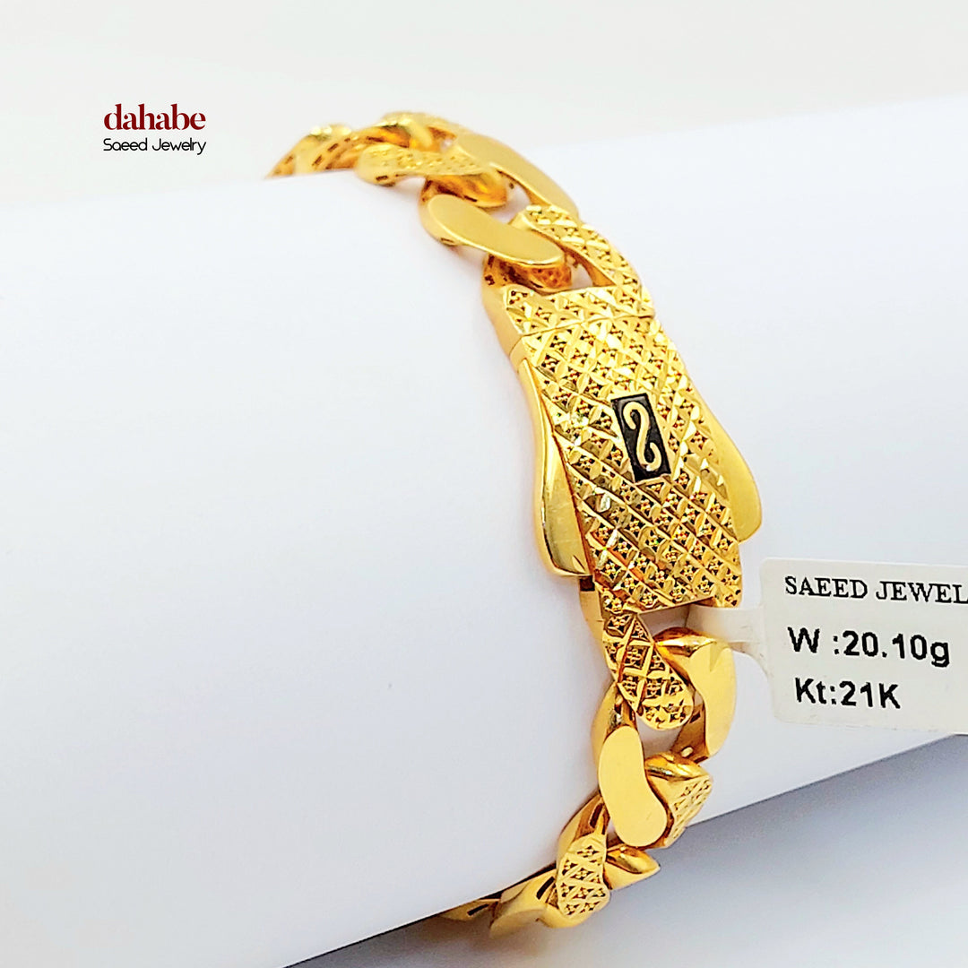 21K اسوارة جنزير-مجوهرات الشيخ سعيد-Saeed Jewelry 