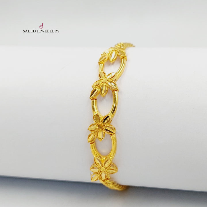 21K اسوارة ورق الشجر اكسترا-مجوهرات الشيخ سعيد-Saeed Jewelry 