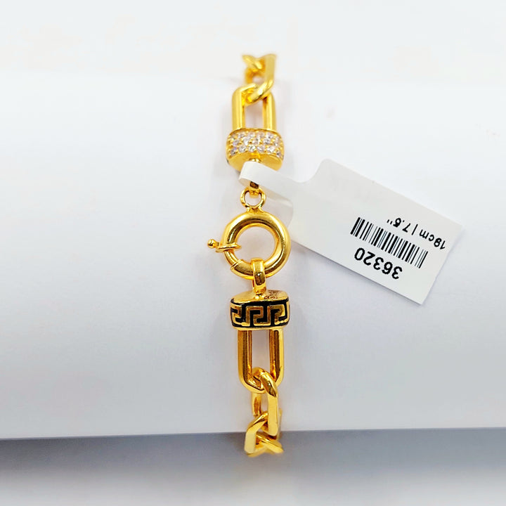 21K اسوارة بيبر كليب مينا مرصع-مجوهرات الشيخ سعيد-Saeed Jewelry 