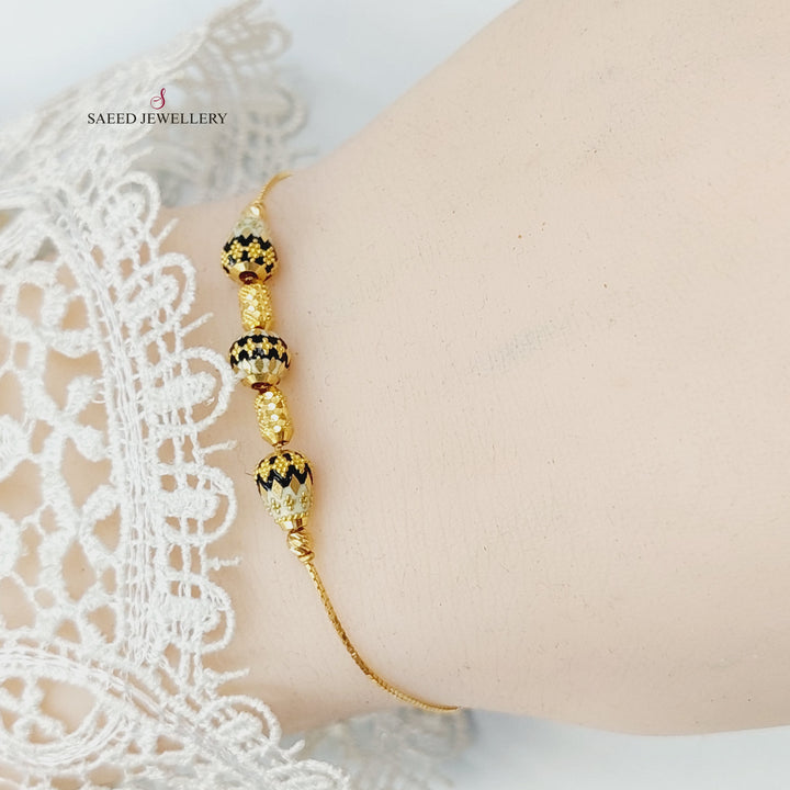 21K اسوارة مسبحة مينا-مجوهرات الشيخ سعيد-Saeed Jewelry 