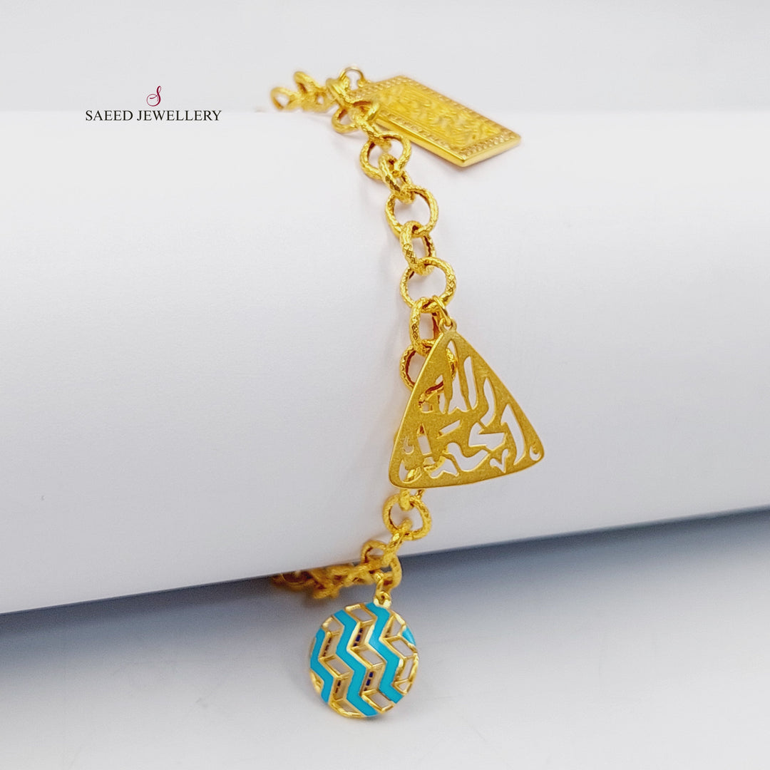 21K اسوارة دنانديش مينا مرصع-مجوهرات الشيخ سعيد-Saeed Jewelry 