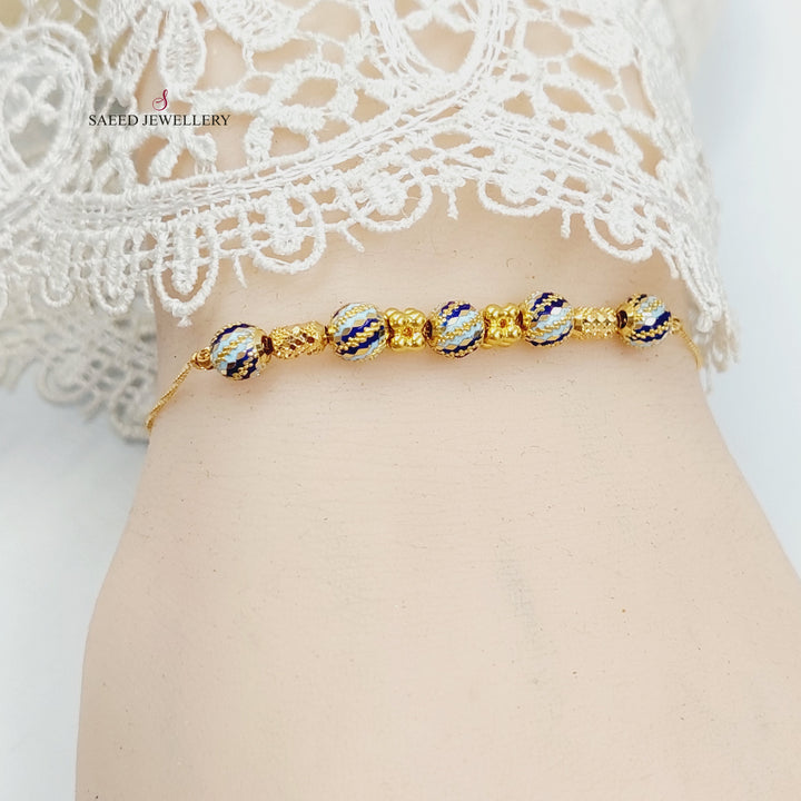 21K اسوارة مسبحة مينا-مجوهرات الشيخ سعيد-Saeed Jewelry 