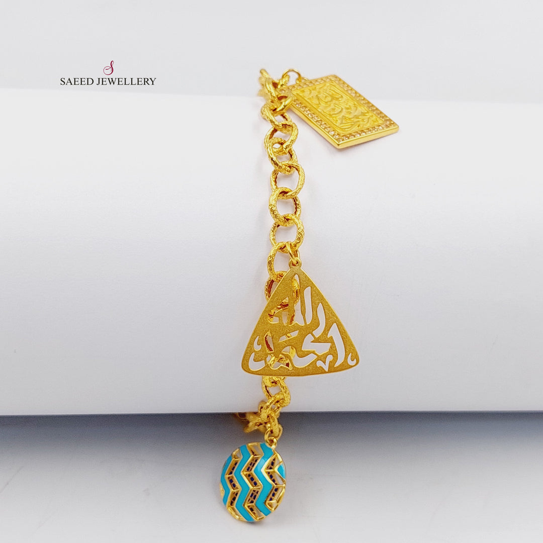 21K اسوارة دنانديش مينا مرصع-مجوهرات الشيخ سعيد-Saeed Jewelry 