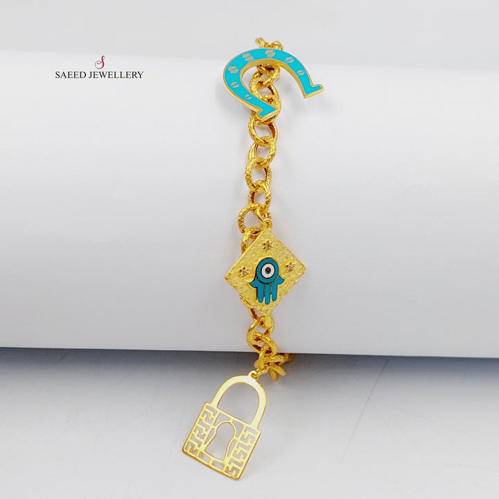 21K اسوارة دنانديش مينا مرصع-مجوهرات الشيخ سعيد-Saeed Jewelry 