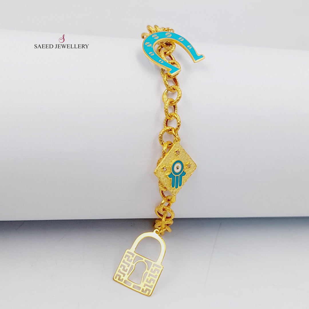 21K اسوارة دنانديش مينا مرصع-مجوهرات الشيخ سعيد-Saeed Jewelry 