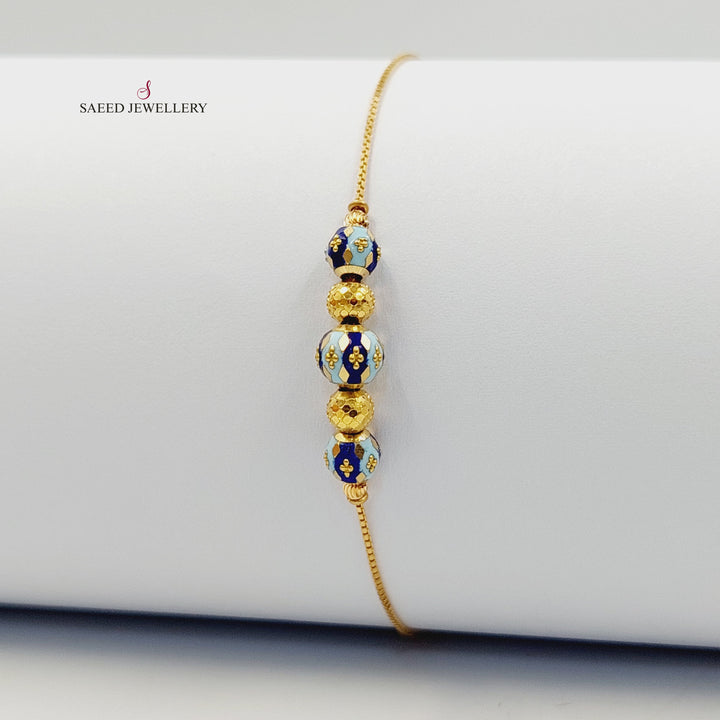 21K اسوارة مسبحة مينا-مجوهرات الشيخ سعيد-Saeed Jewelry 