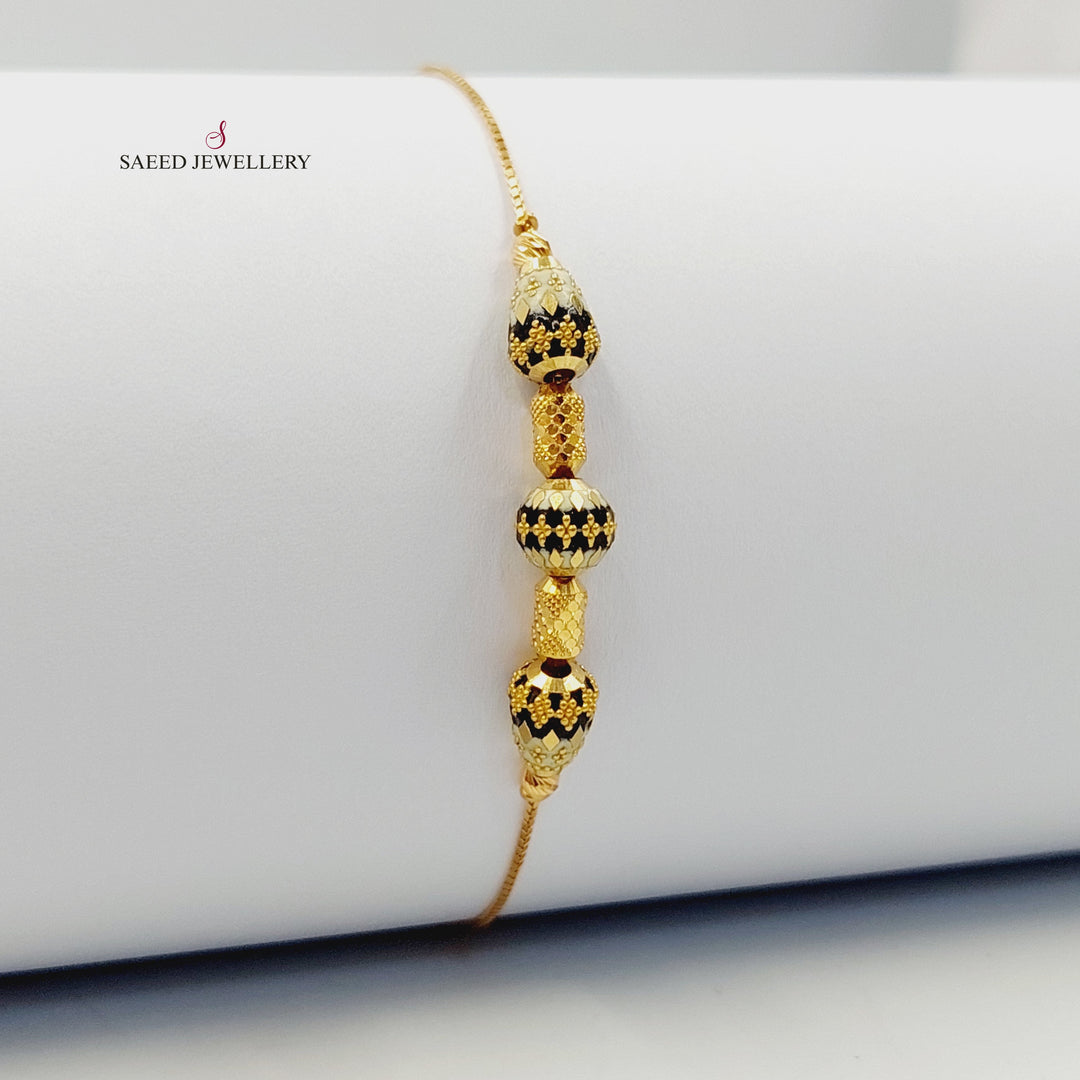 21K اسوارة مسبحة مينا-مجوهرات الشيخ سعيد-Saeed Jewelry 