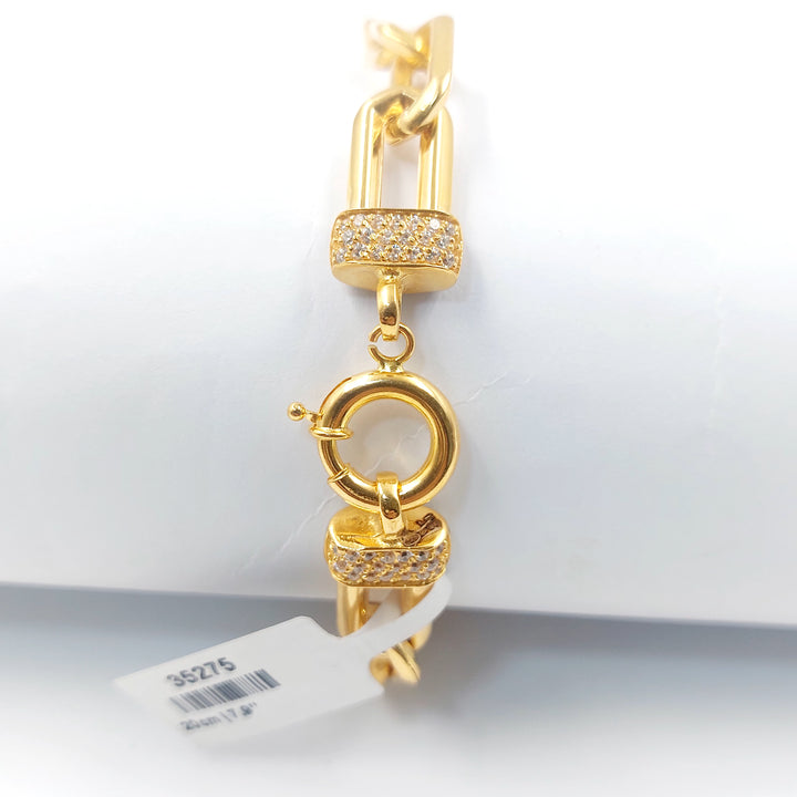 21K اسوارة بيبر كليب مينا مرصع-مجوهرات الشيخ سعيد-Saeed Jewelry 