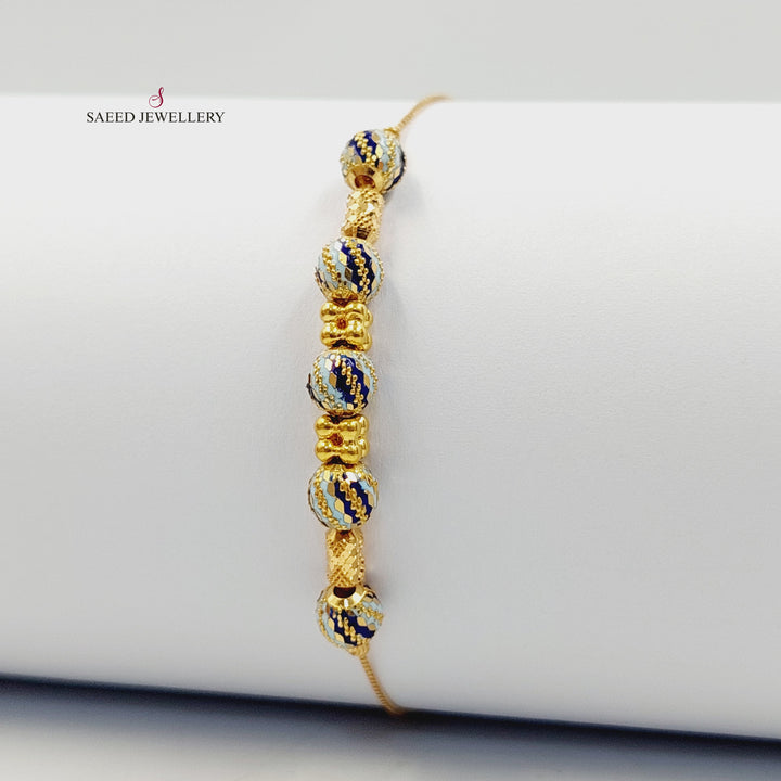 21K اسوارة مسبحة مينا-مجوهرات الشيخ سعيد-Saeed Jewelry 