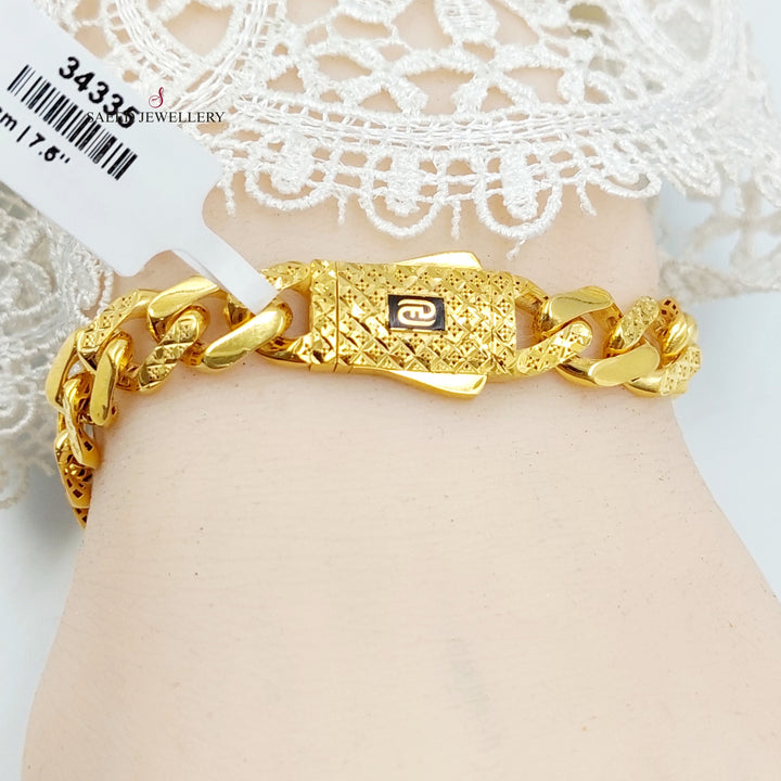 21K اسوارة جنزير نقش-مجوهرات الشيخ سعيد-Saeed Jewelry 