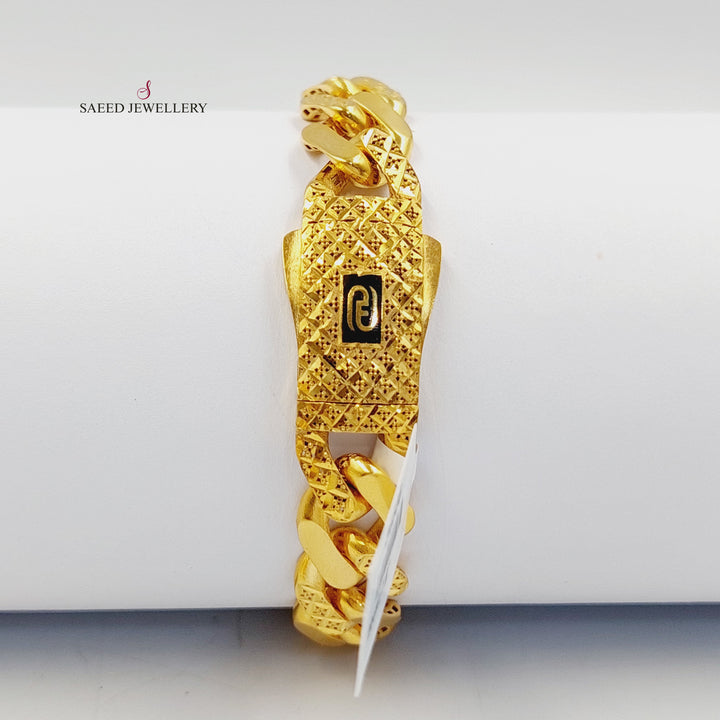 21K اسوارة جنزير نقش-مجوهرات الشيخ سعيد-Saeed Jewelry 