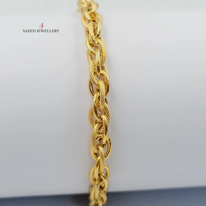 21K اسوارة جنزير نقش-مجوهرات الشيخ سعيد-Saeed Jewelry 