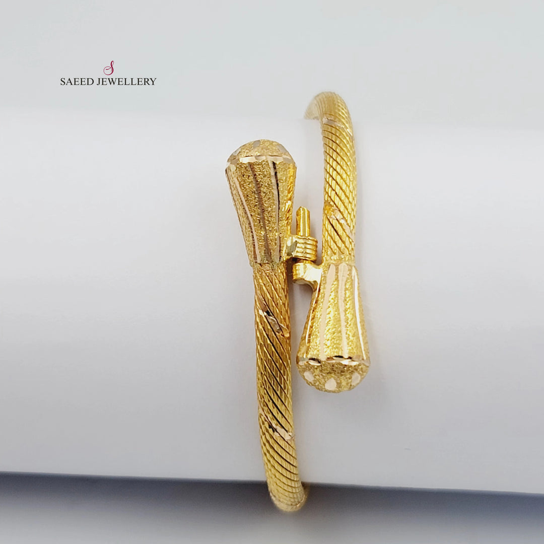 21K اسوارة انجاصة نقش-مجوهرات الشيخ سعيد-Saeed Jewelry 