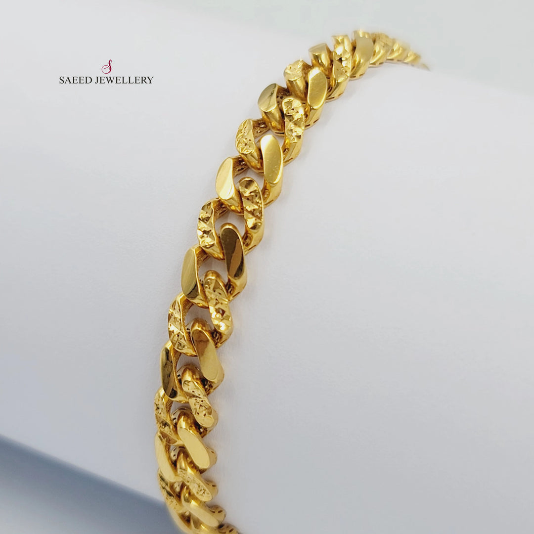 21K اسوارة جنزير نقش-مجوهرات الشيخ سعيد-Saeed Jewelry 