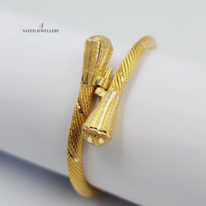 21K اسوارة انجاصة نقش-مجوهرات الشيخ سعيد-Saeed Jewelry 