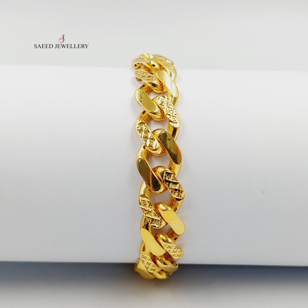 21K اسوارة جنزير نقش-مجوهرات الشيخ سعيد-Saeed Jewelry 