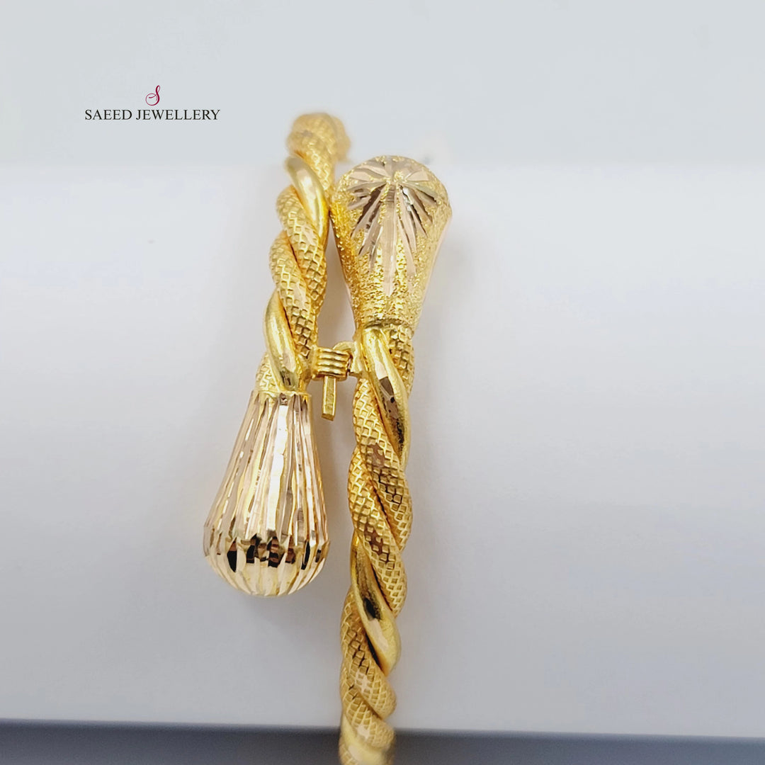 21K اسوارة مبرومة نقش-مجوهرات الشيخ سعيد-Saeed Jewelry 