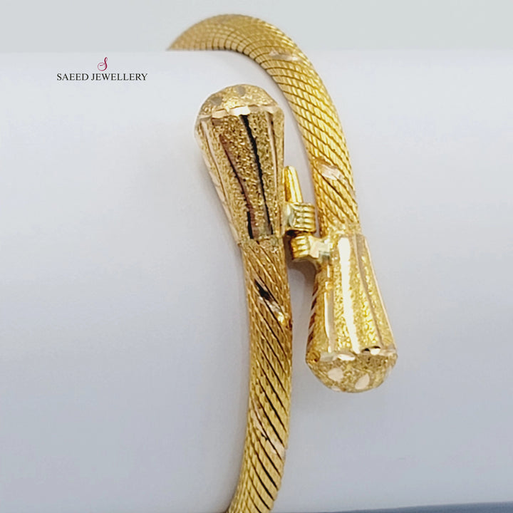 21K اسوارة انجاصة نقش-مجوهرات الشيخ سعيد-Saeed Jewelry 