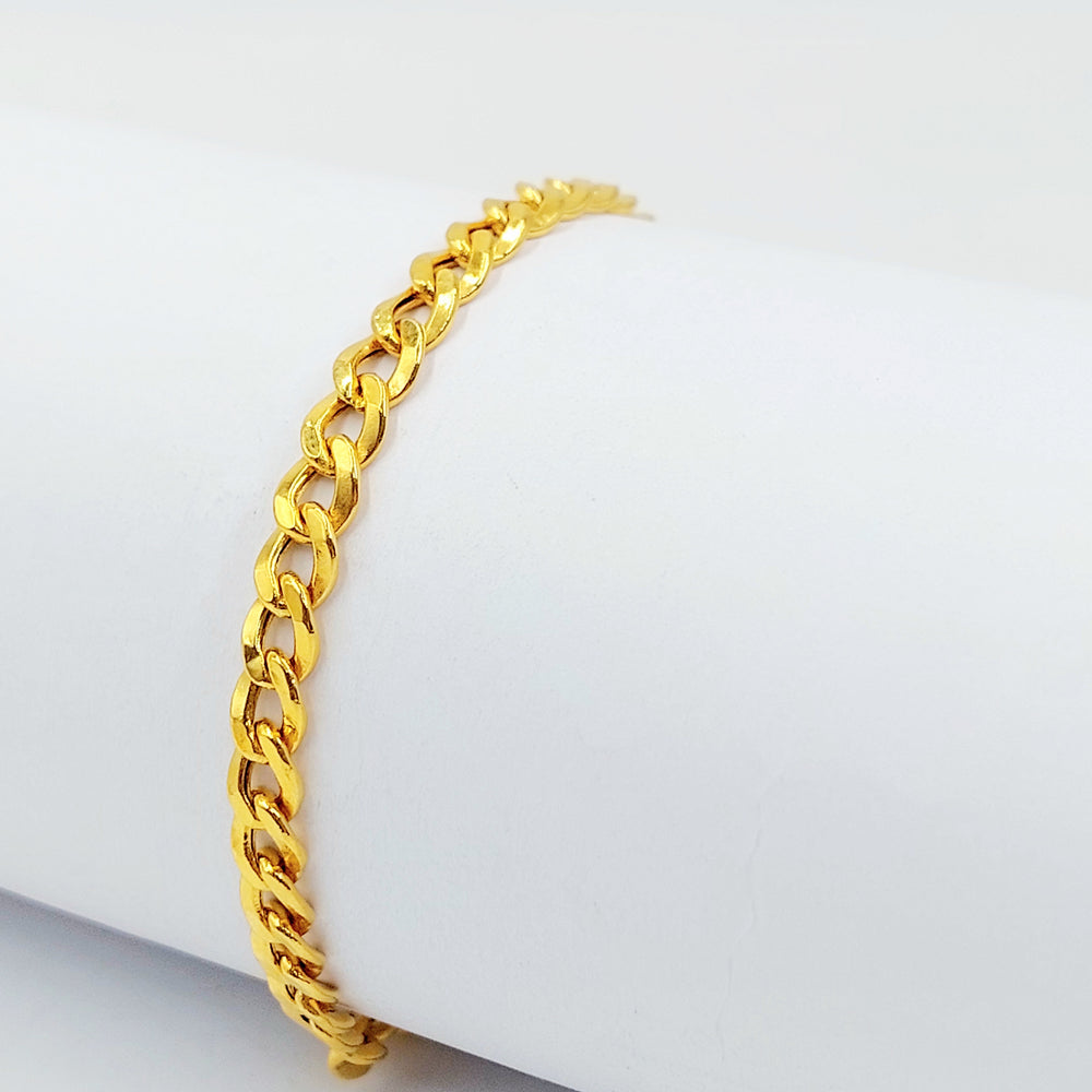 21K اسوارة جنزير مبسط-مجوهرات الشيخ سعيد-Saeed Jewelry 