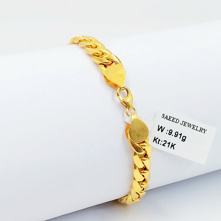 21K اسوارة جنزير مبسط-مجوهرات الشيخ سعيد-Saeed Jewelry 