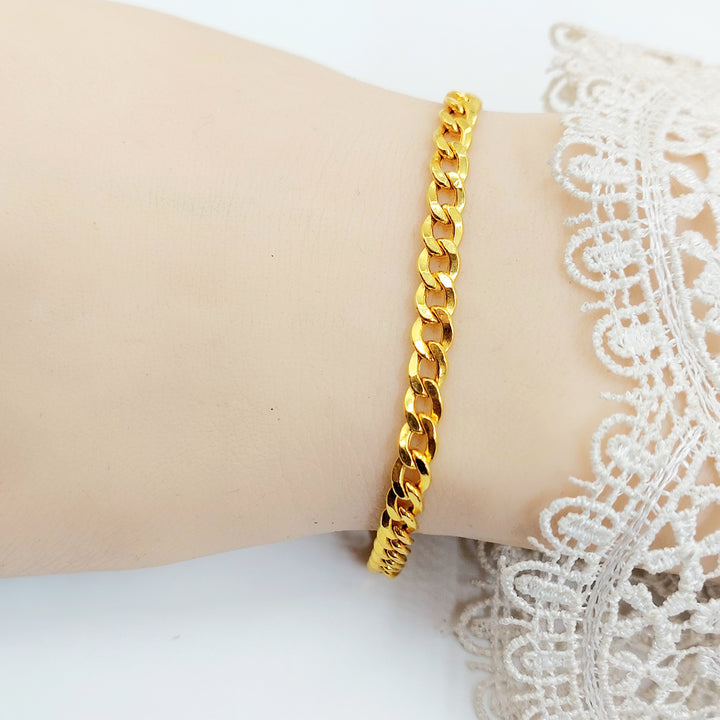 21K اسوارة جنزير مبسط-مجوهرات الشيخ سعيد-Saeed Jewelry 