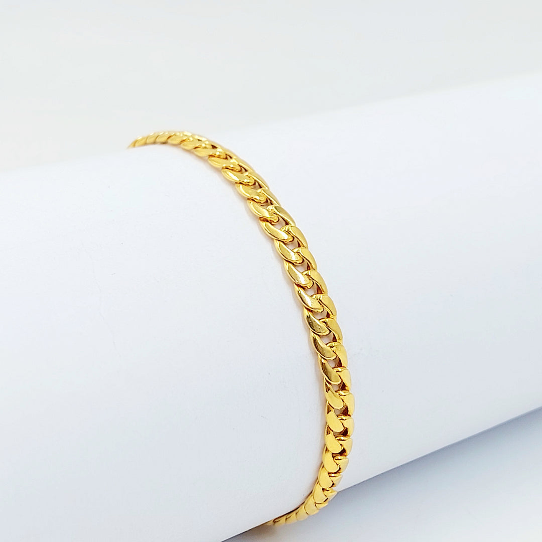 21K اسوارة جنزير مبسط-مجوهرات الشيخ سعيد-Saeed Jewelry 