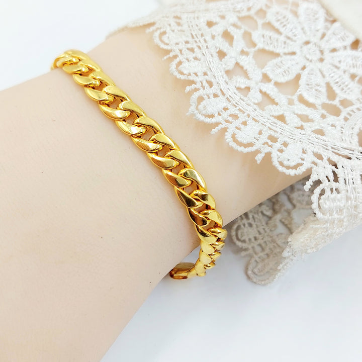 21K اسوارة جنزير مبسط-مجوهرات الشيخ سعيد-Saeed Jewelry 