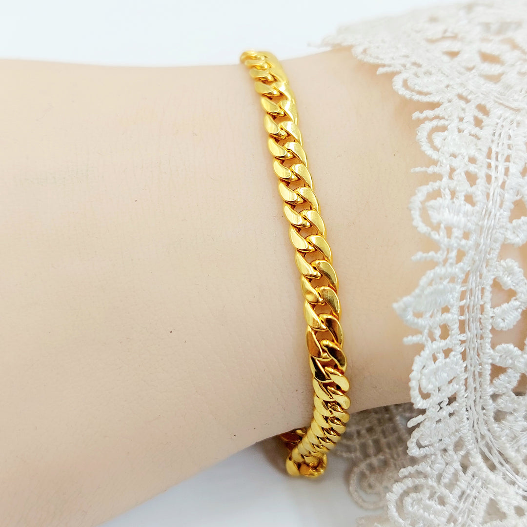 21K اسوارة جنزير مبسط-مجوهرات الشيخ سعيد-Saeed Jewelry 