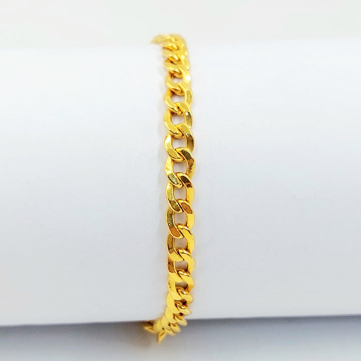 21K اسوارة جنزير مبسط-مجوهرات الشيخ سعيد-Saeed Jewelry 