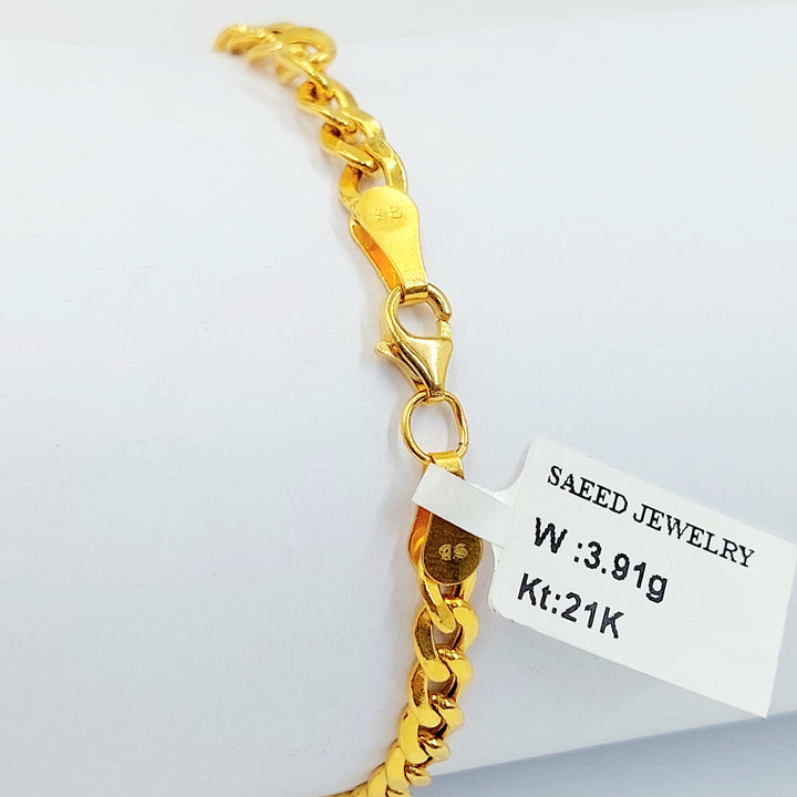 21K اسوارة جنزير مبسط-مجوهرات الشيخ سعيد-Saeed Jewelry 