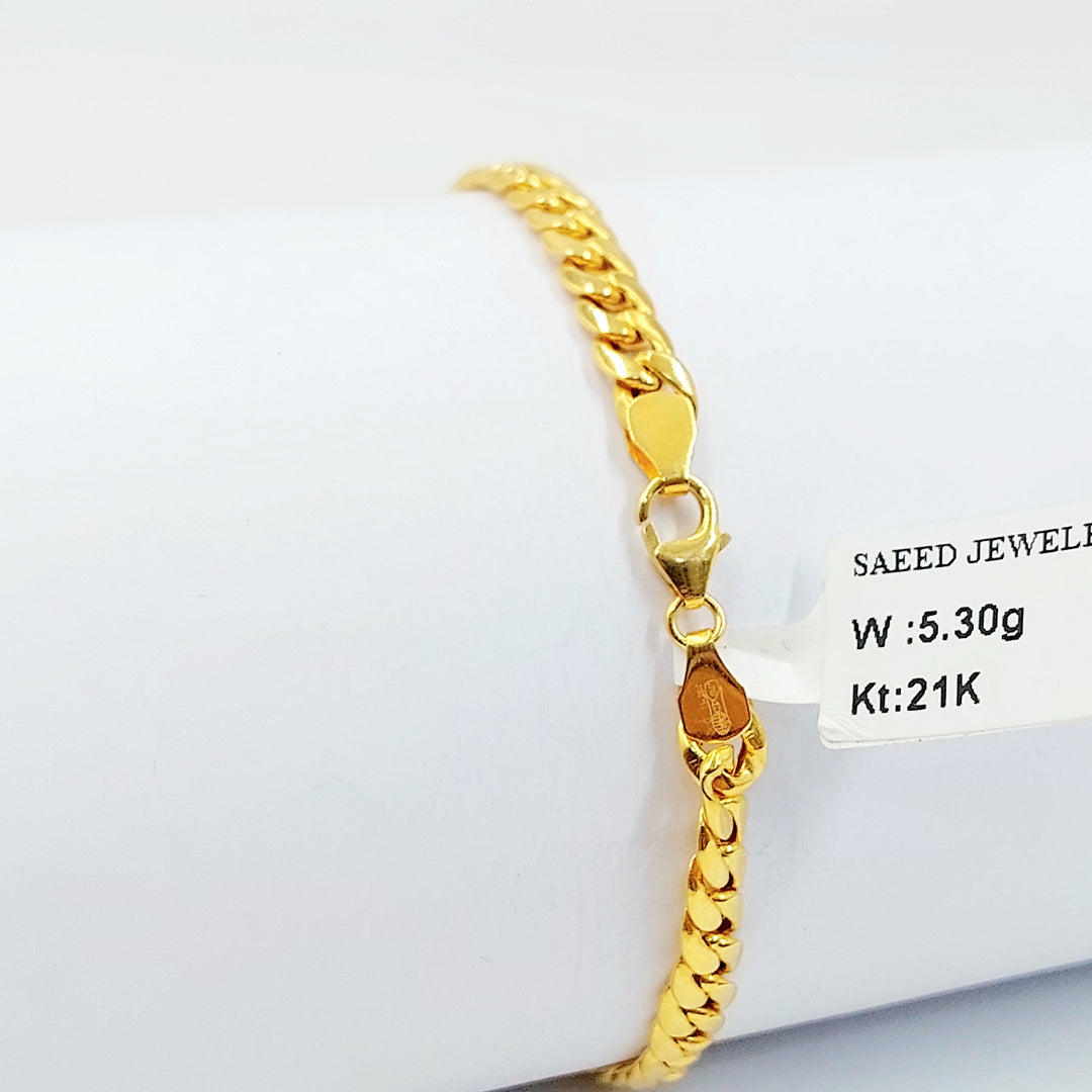 21K اسوارة جنزير مبسط-مجوهرات الشيخ سعيد-Saeed Jewelry 