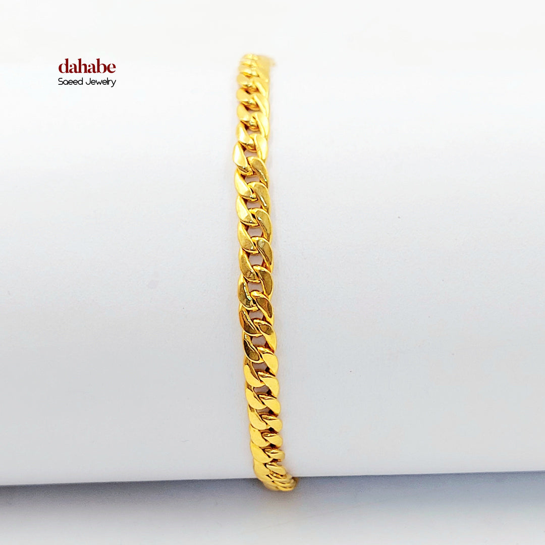 21K اسوارة جنزير مبسط-مجوهرات الشيخ سعيد-Saeed Jewelry 