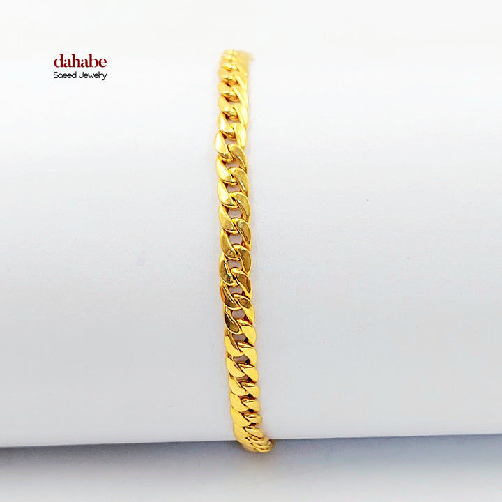 21K اسوارة جنزير مبسط-مجوهرات الشيخ سعيد-Saeed Jewelry 