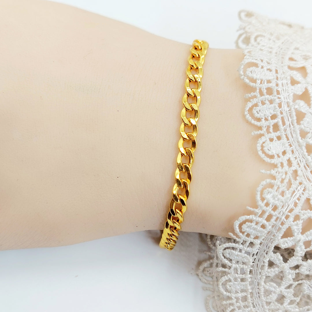 21K اسوارة جنزير مبسط-مجوهرات الشيخ سعيد-Saeed Jewelry 