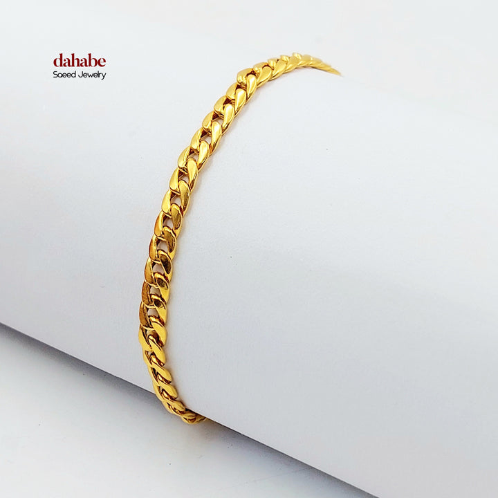 21K اسوارة جنزير مبسط-مجوهرات الشيخ سعيد-Saeed Jewelry 