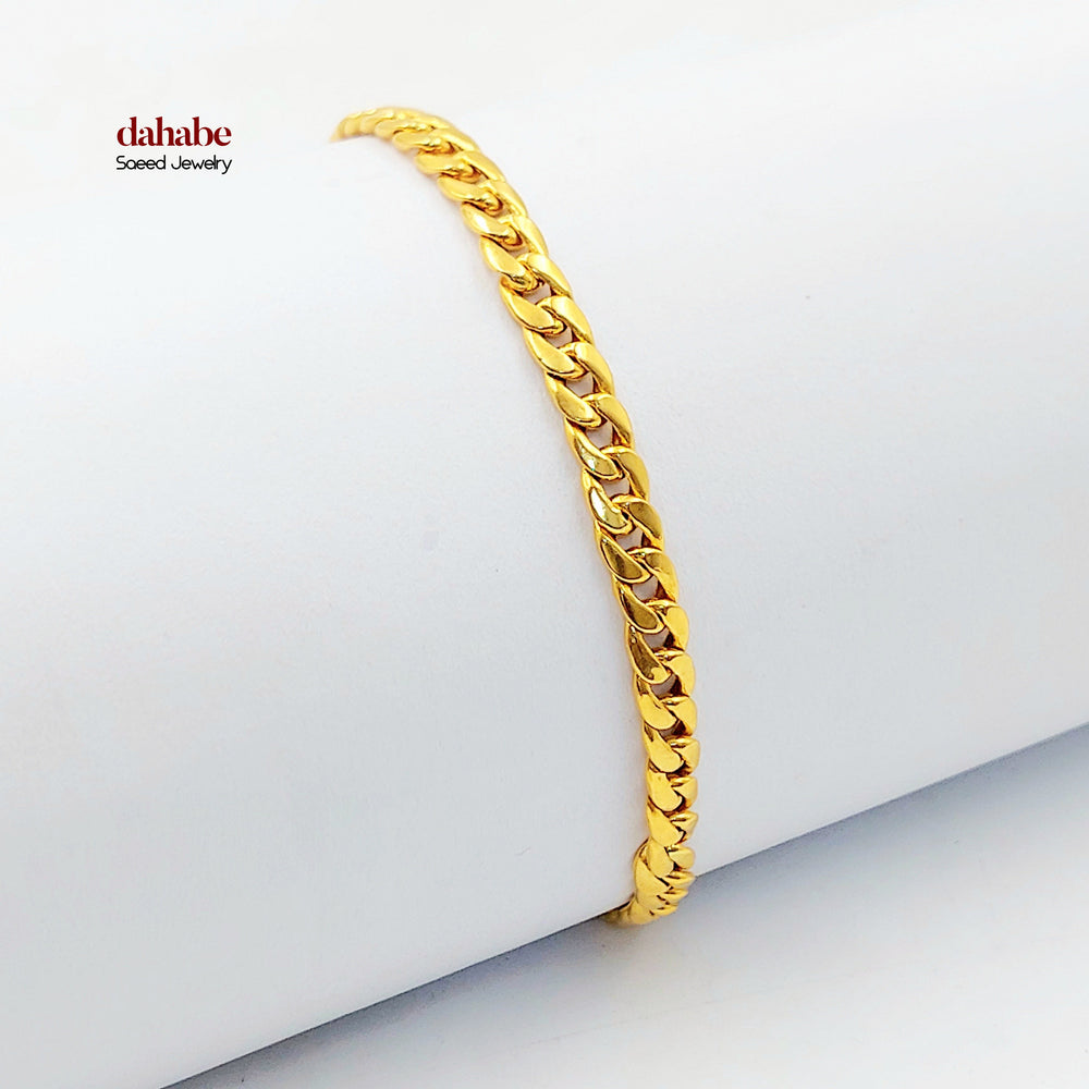 21K اسوارة جنزير مبسط-مجوهرات الشيخ سعيد-Saeed Jewelry 