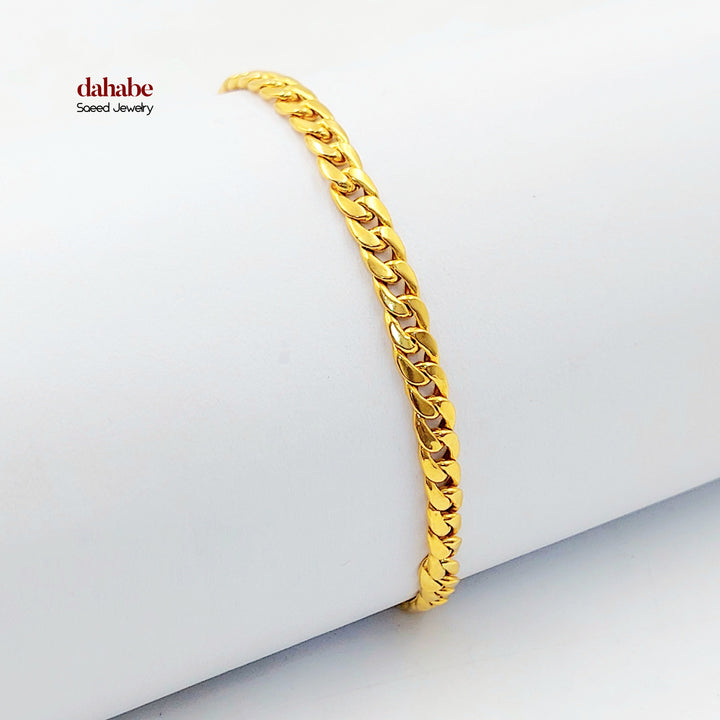 21K اسوارة جنزير مبسط-مجوهرات الشيخ سعيد-Saeed Jewelry 