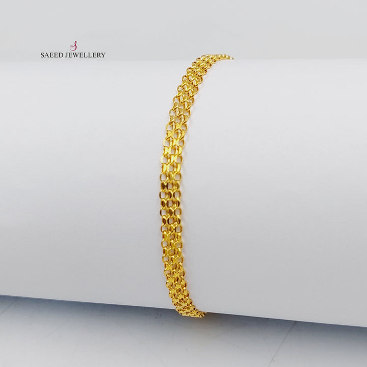 21K اسوارة مبسط-مجوهرات الشيخ سعيد-Saeed Jewelry 