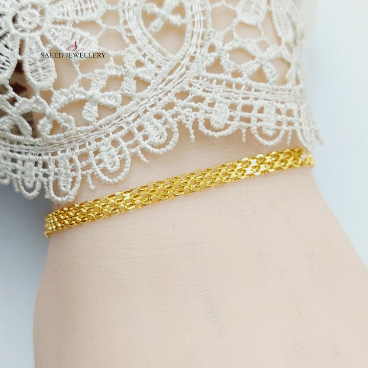 21K اسوارة مبسط-مجوهرات الشيخ سعيد-Saeed Jewelry 