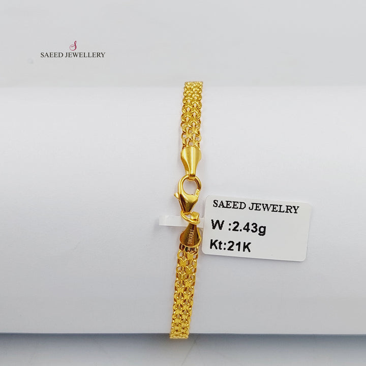 21K اسوارة مبسط-مجوهرات الشيخ سعيد-Saeed Jewelry 