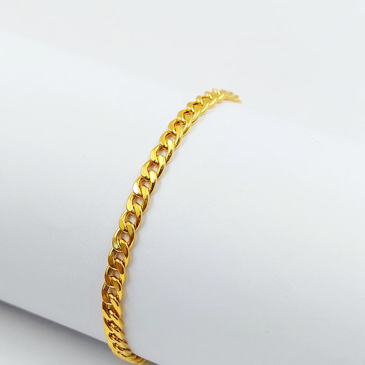 21K اسوارة جنزير مبسط-مجوهرات الشيخ سعيد-Saeed Jewelry 