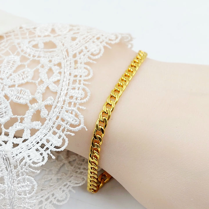 21K اسوارة جنزير مبسط-مجوهرات الشيخ سعيد-Saeed Jewelry 