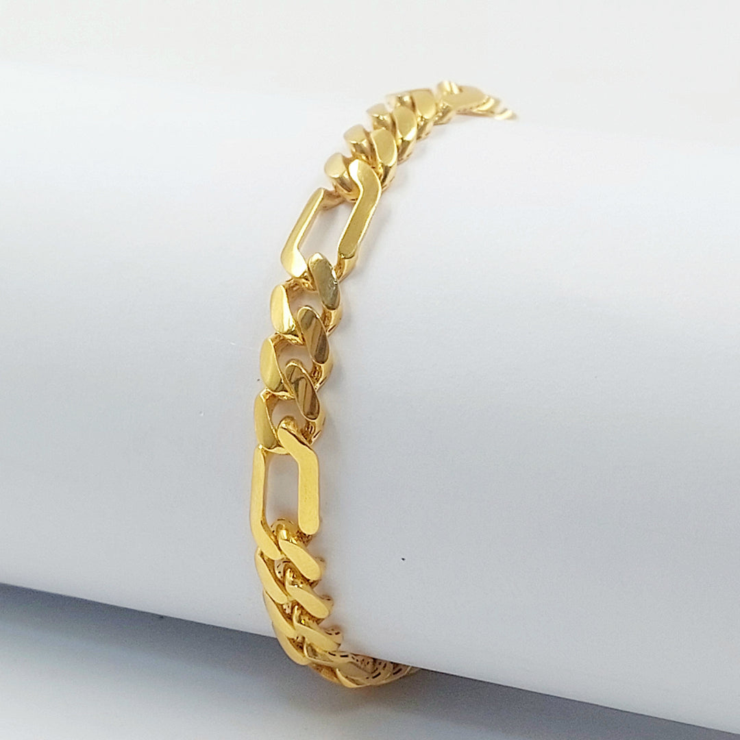 21K اسوارة جنزير مبسط-مجوهرات الشيخ سعيد-Saeed Jewelry 