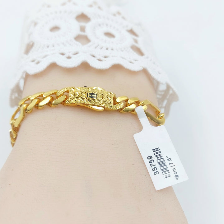 21K اسوارة جنزير مبسط-مجوهرات الشيخ سعيد-Saeed Jewelry 