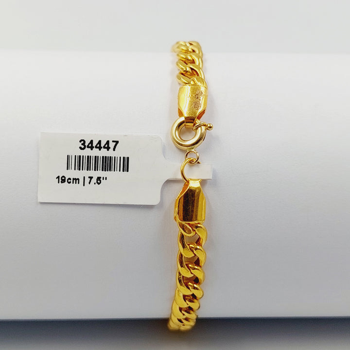 21K اسوارة جنزير مبسط-مجوهرات الشيخ سعيد-Saeed Jewelry 