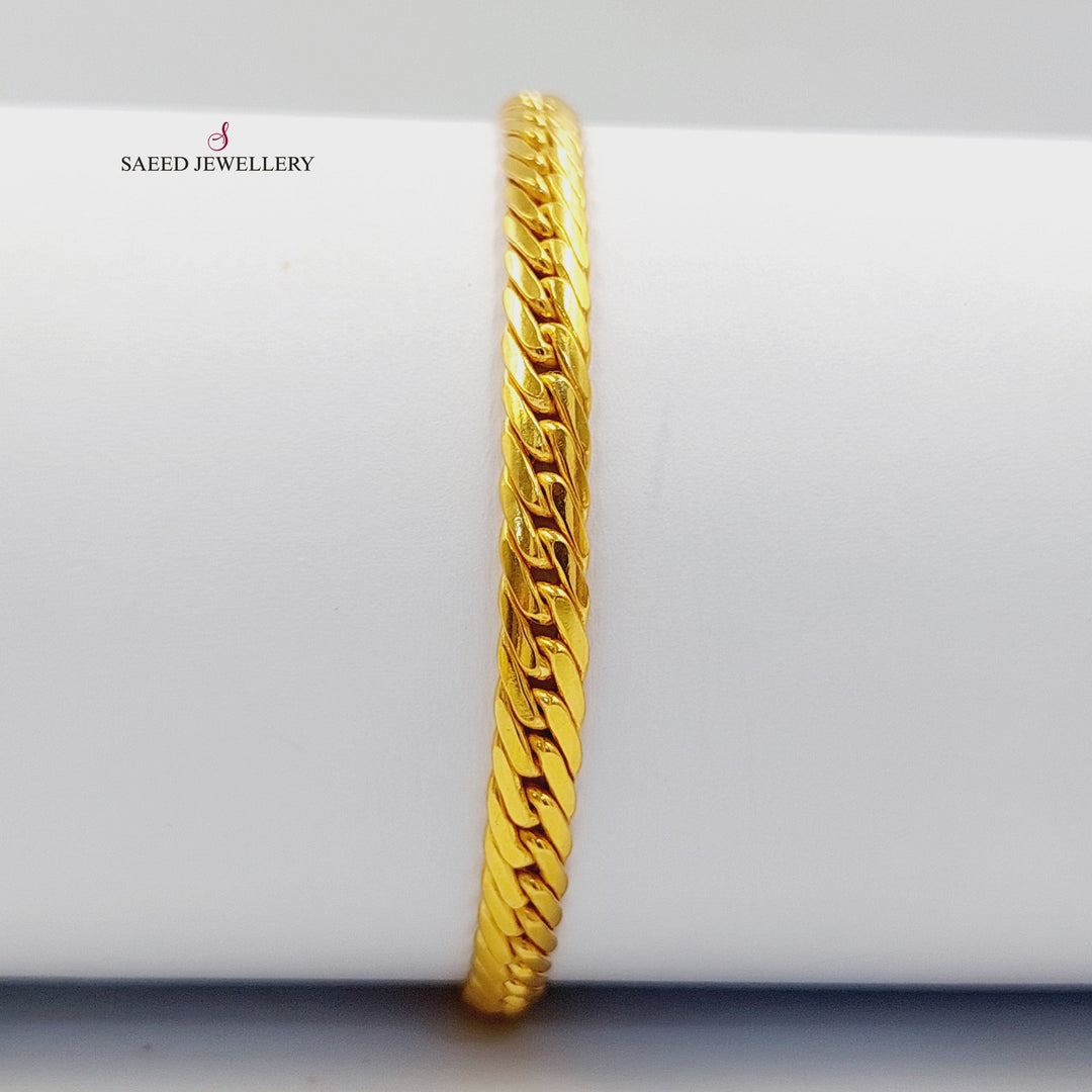 21K اسوارة جنزير مبسط-مجوهرات الشيخ سعيد-Saeed Jewelry 